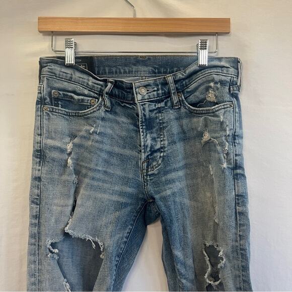 Abercrombie & Fitch Skinny Stretch Jeans Mens 29x30 Distressed Medium Wash Urban - Picture 2 of 11